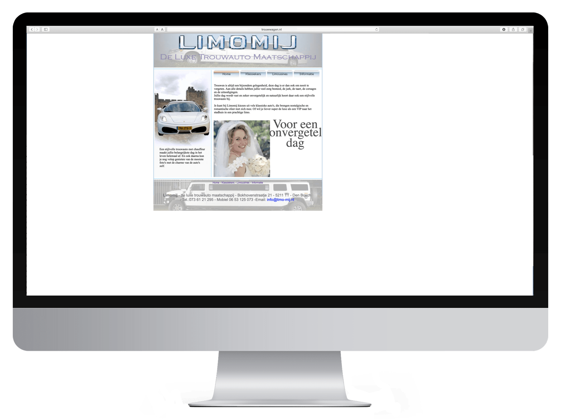 limomij trouwwagen trouwauto oude website vergelijk pc makeover